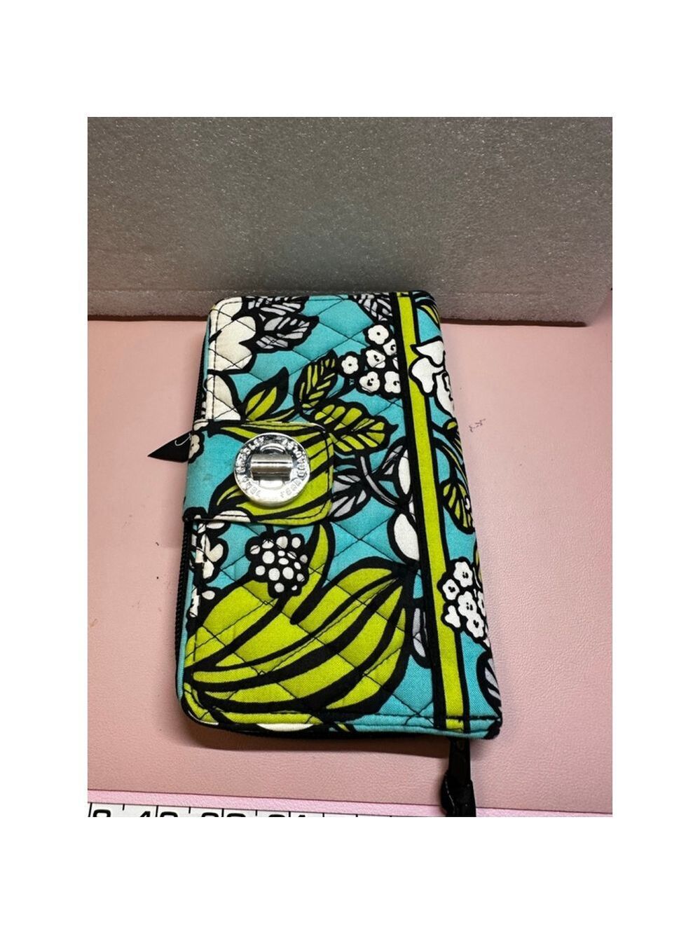 Vera Bradley One Size Teal Green Floral Quilted Wallet